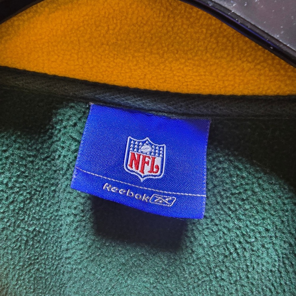 Reebok Green Bay‎ Packers Quarter Zip Fleece Pullover Men Large NFL - Picture 3 of 6